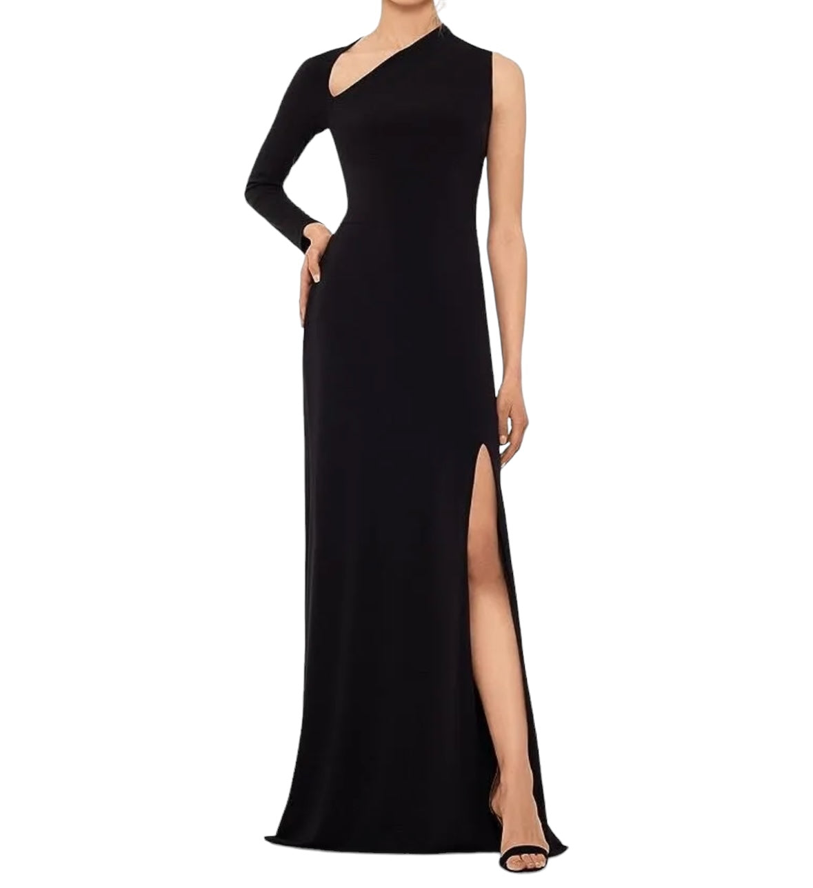 Betsy & Adam Womens Asymmetrical Gown Black Size 8 8 by Betsy & Adam | Brands Overstock