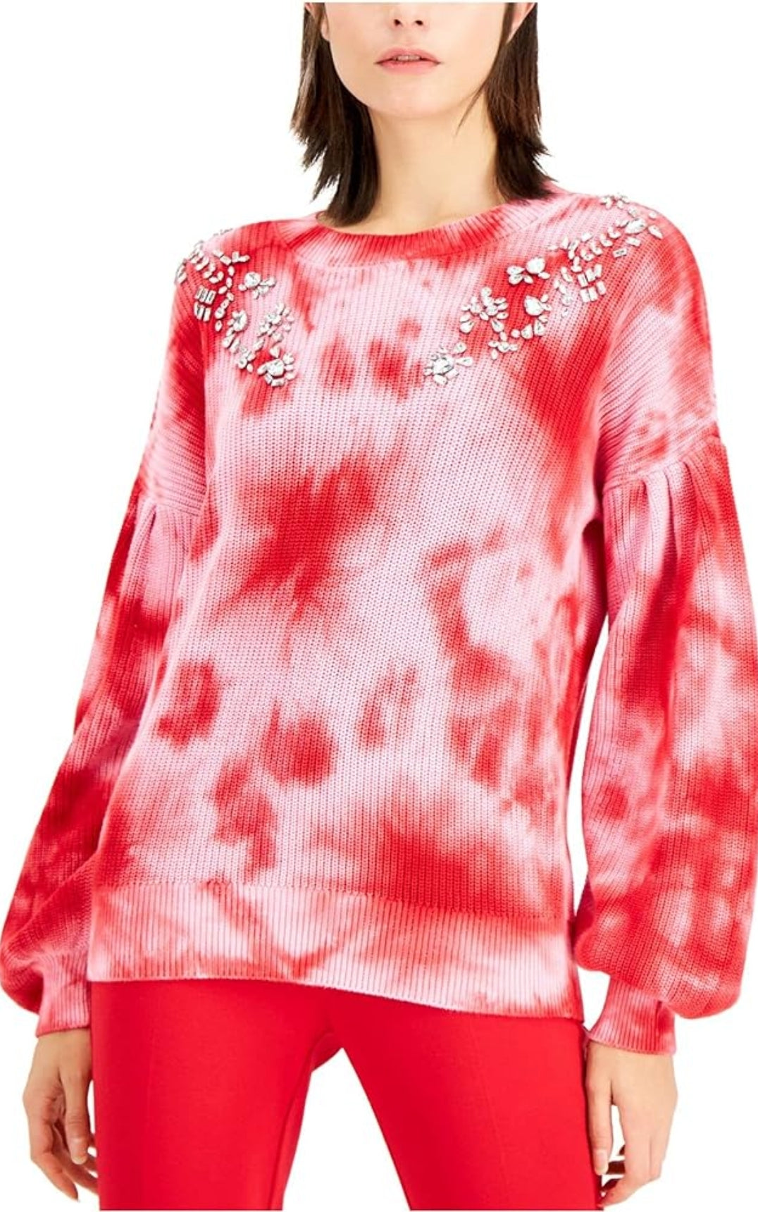 ADRIANNA PAPELL Womens Tie-Dye with Rhinestones Pullover Sweater 12 12 Dresses by Prom girl | Brands Overstock