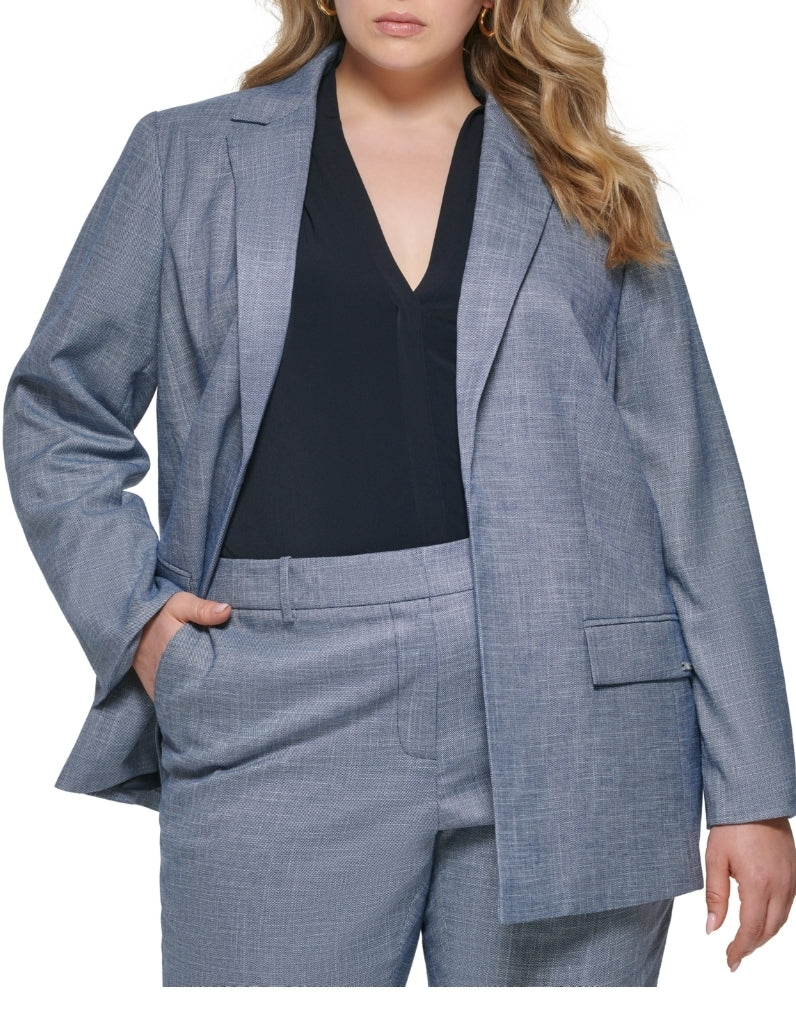 Calvin Klein Plus Size Notched-Collar Open-Front Jacket 8W 8W Dresses by Brands Overstock | Brands Overstock