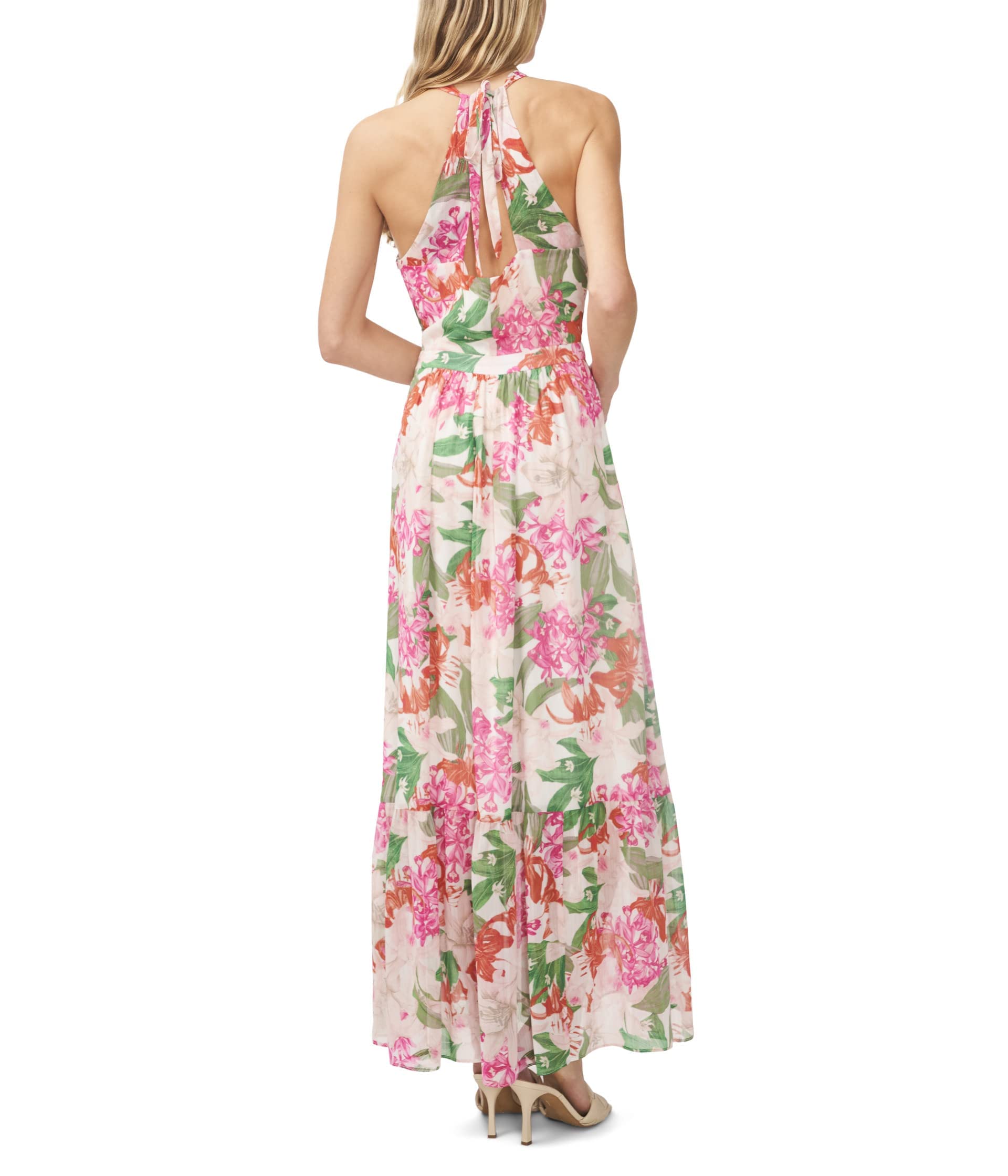CeCe Halter Maxi Dress with Flounce New Ivory 2 Apparel by CeCe | Brands Overstock