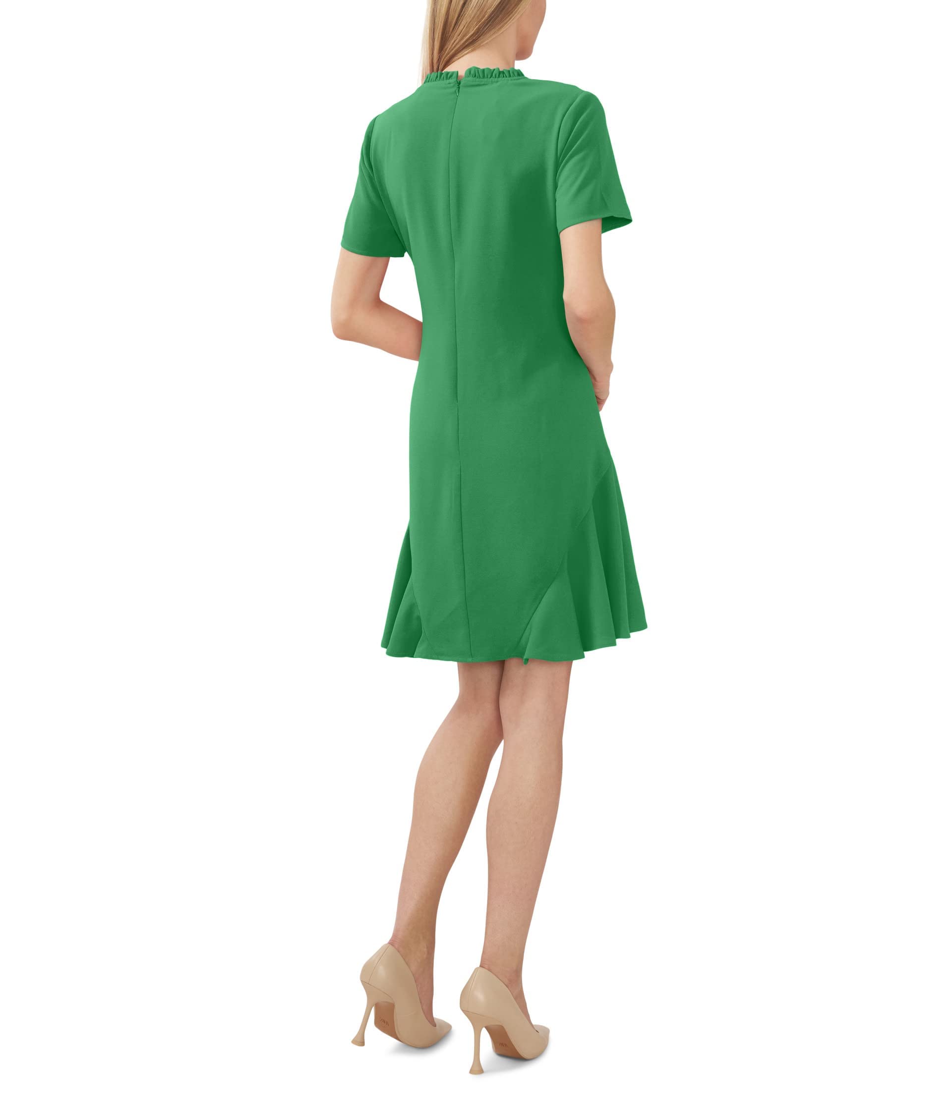 CeCe Ruffle Neck Godet Dress Lush Green 12 12 Dresses by CeCe | Brands Overstock