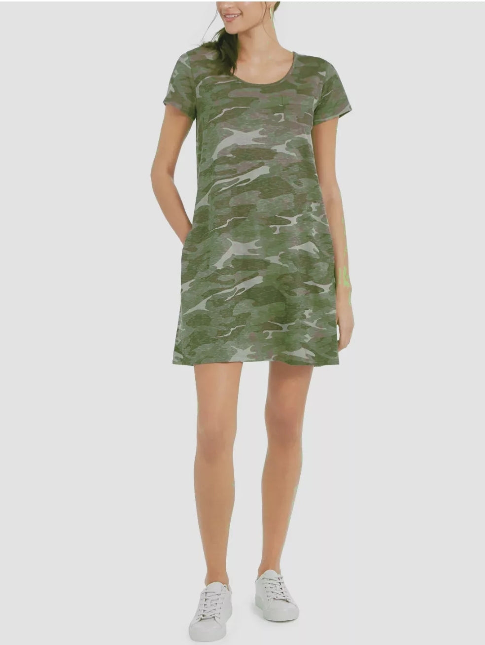 Get a laid-back look with Style & Co's casual-cool cotton T-shirt dress styled in a fun camo print. XL XL by Brands Overstock | Brands Overstock