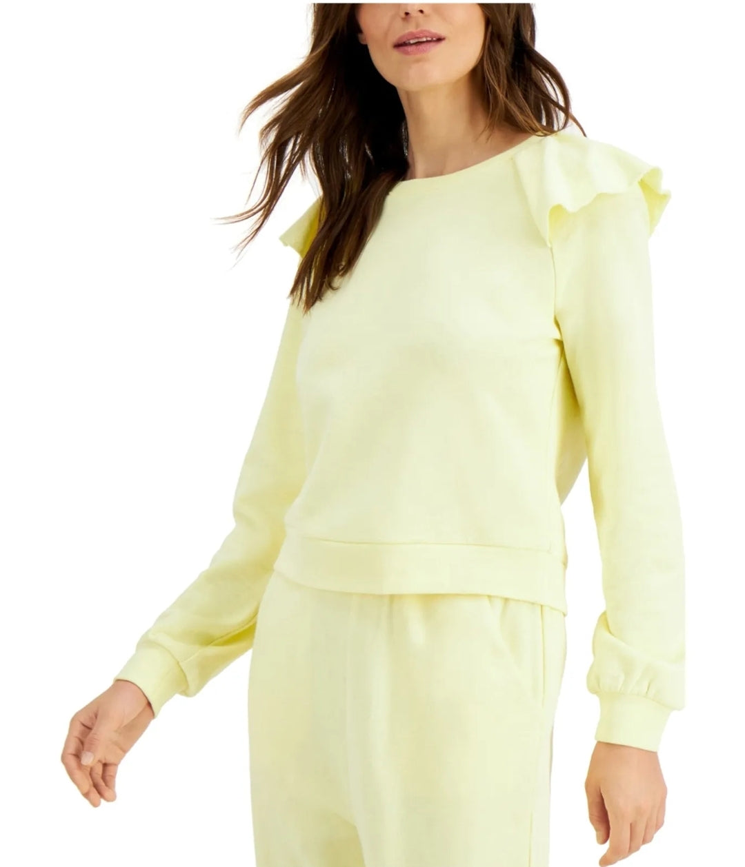 I-N-C Womens Pullover Ruffled Sweatshirt XS XS Dresses by Brands Overstock | Brands Overstock