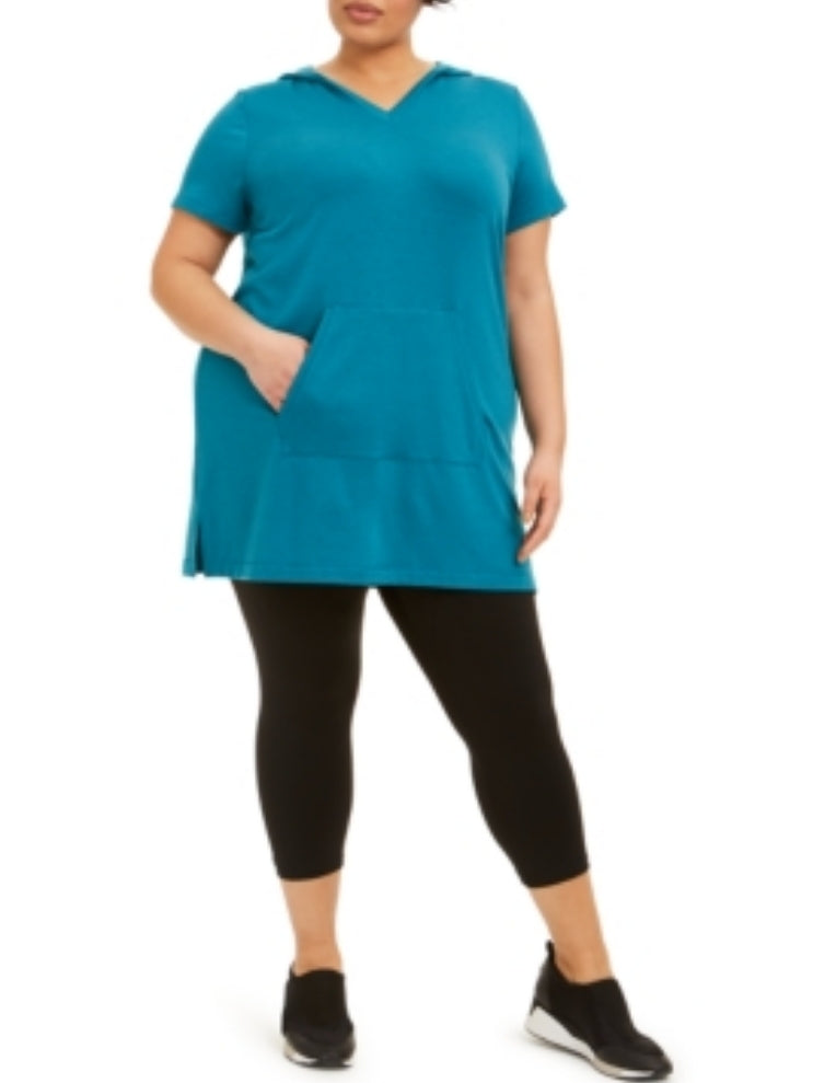 Ideology Plus Size Hooded V-Neck Tunic Top, 2X 2X Dresses by Prom girl | Brands Overstock