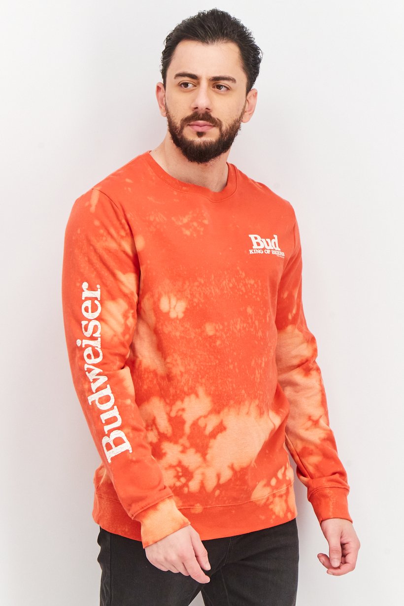 Junk Food ClothingMen Crew Neck Tie Dy Print Long Sleeves Sweatshirt, Red XL XL by Brands Overstock | Brands Overstock