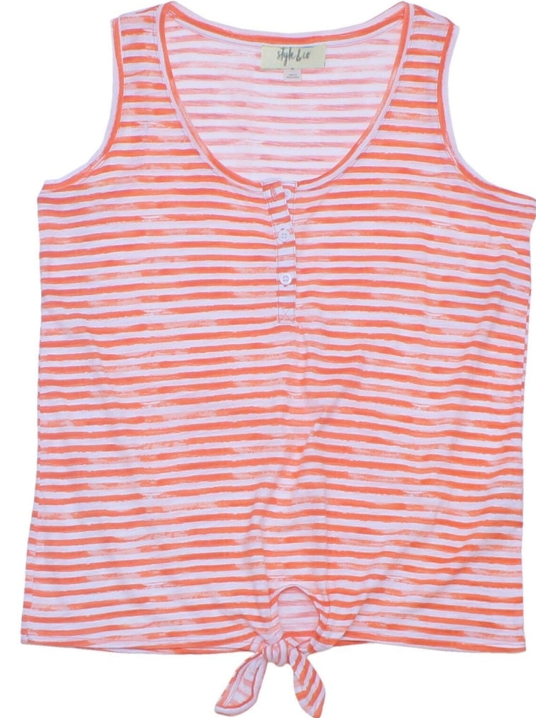 NWT Style & Co . Women's Henley Tie Front Tank Top Small S by Brands Overstock | Brands Overstock