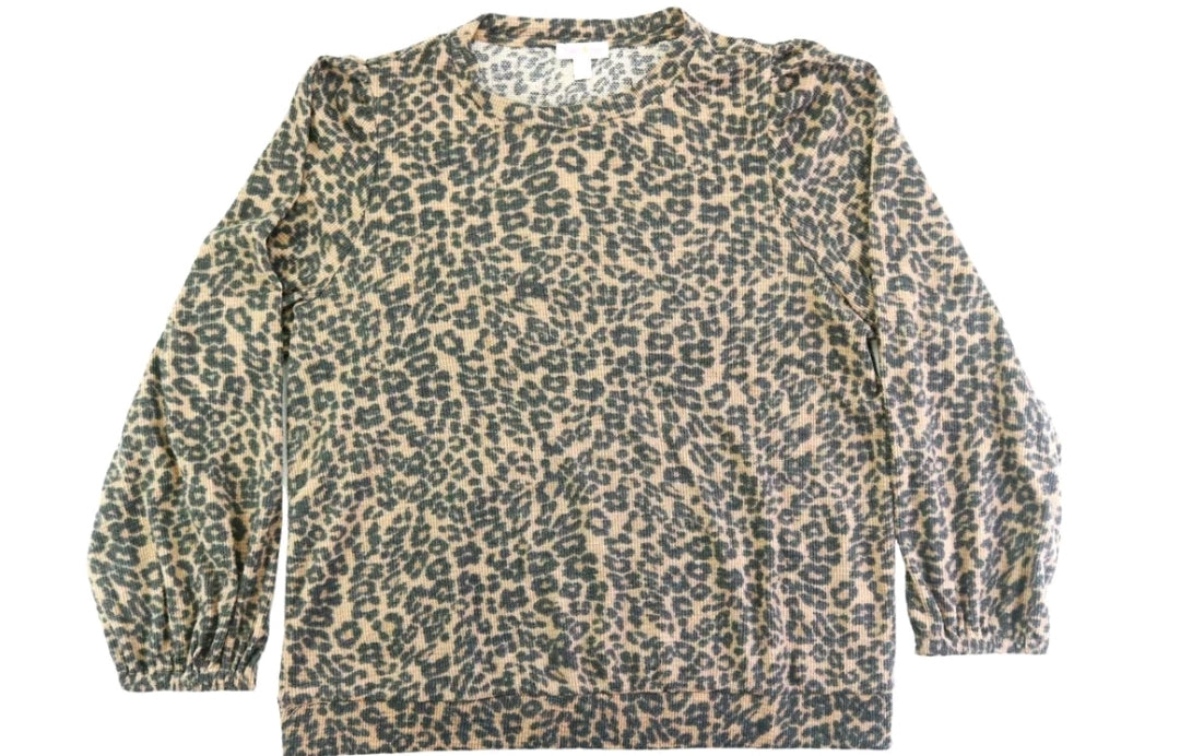 Riley & Rae Women's Animal Print Waffle Pullover Sweater S S by Brands Overstock | Brands Overstock