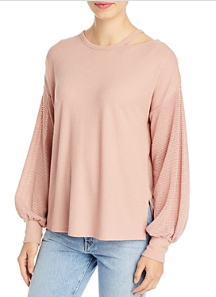 Status by Chenault Mixed Texture Long-Sleeve Boxy Top XL XL by Brands Overstock | Brands Overstock