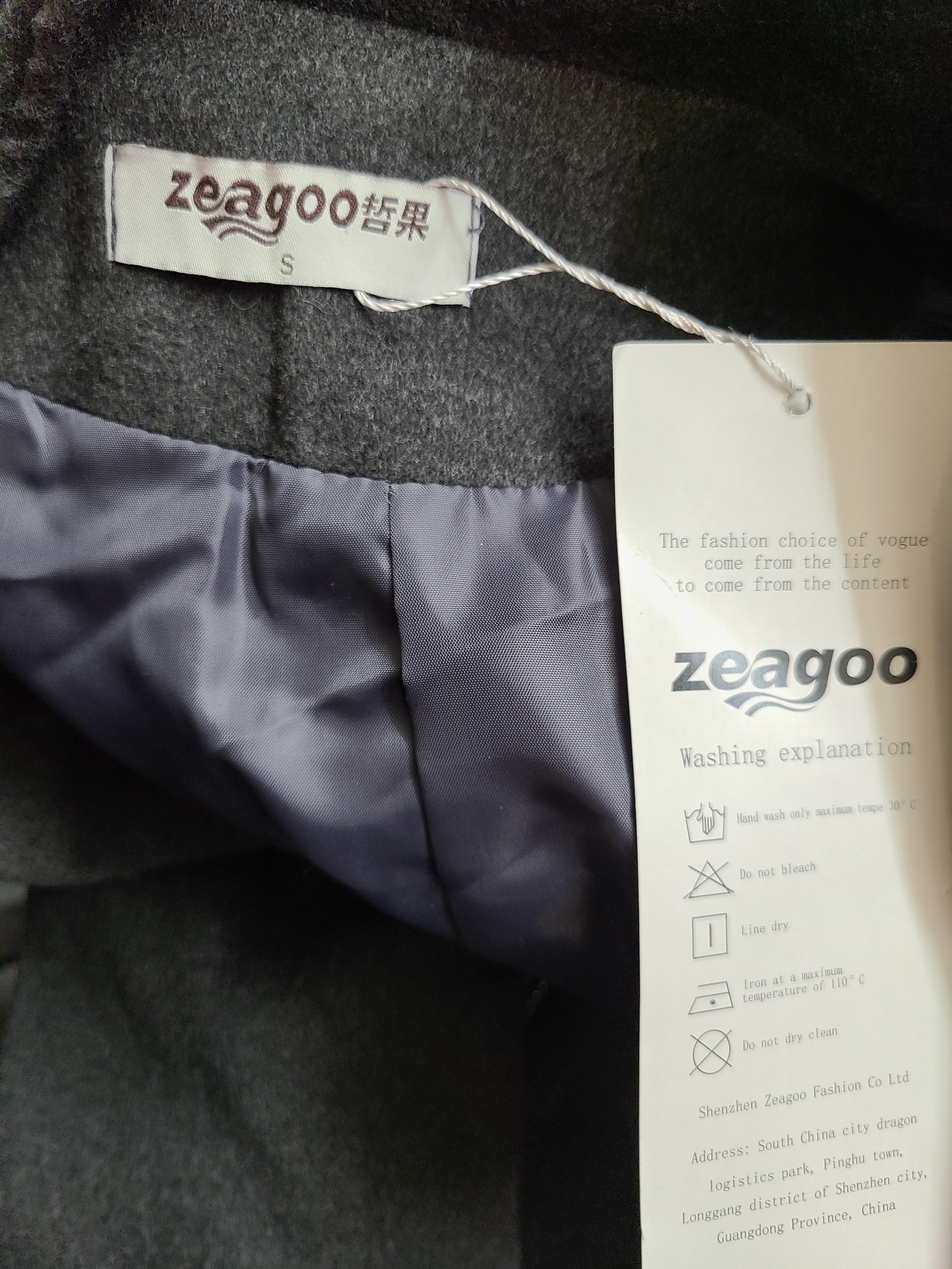 Zeagoo Women Winter Fashion Asymmetrical Long Wool Trench Coat Zip Up Jacket Gray S S by Brands Overstock | Brands Overstock